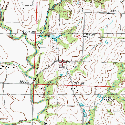 Topographic Map of Pleasant Grove Church (historical), MO