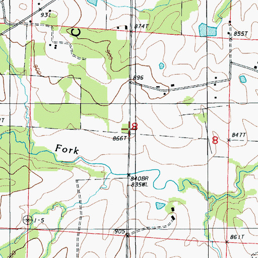 Topographic Map of Pleasant Grove School (historical), MO