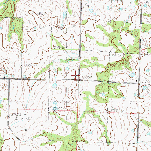 Topographic Map of Pleasant Grove School (historical), MO