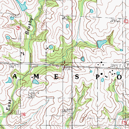 Topographic Map of Pleasant Grove School (historical), MO