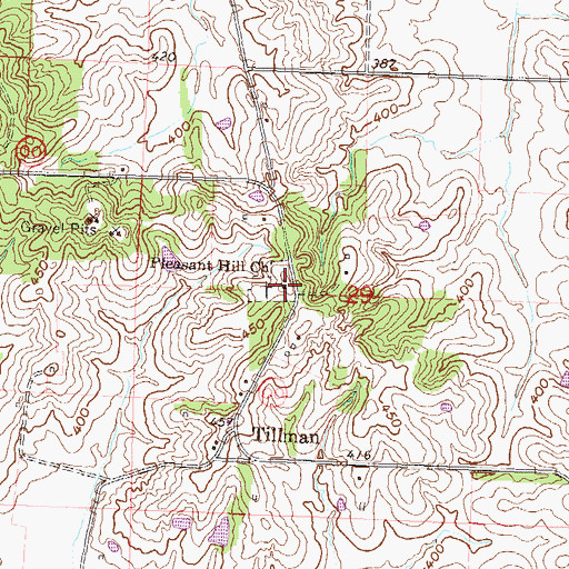 Topographic Map of Pleasant Hill Church, MO