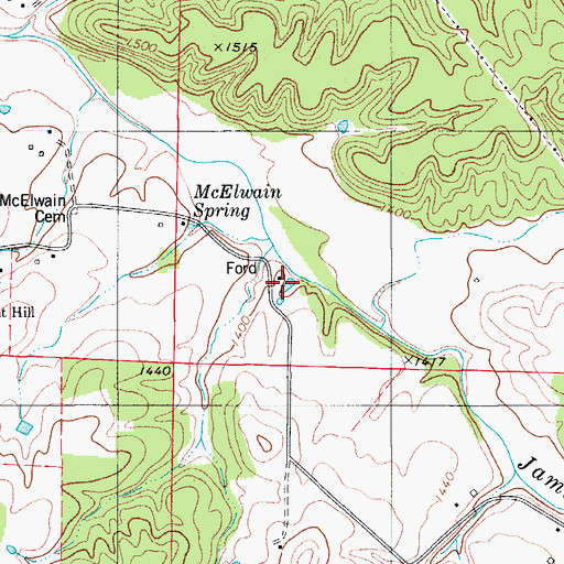 Topographic Map of Pleasant Hill Church, MO