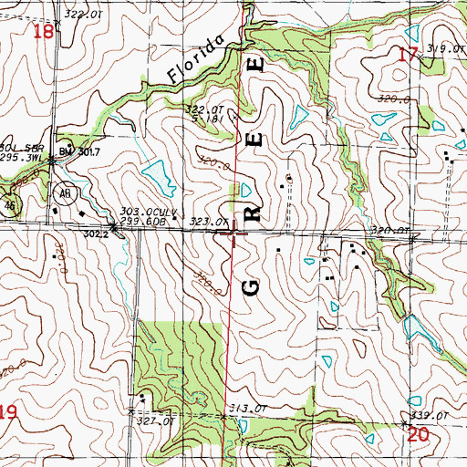 Topographic Map of Pleasant Hill School (historical), MO