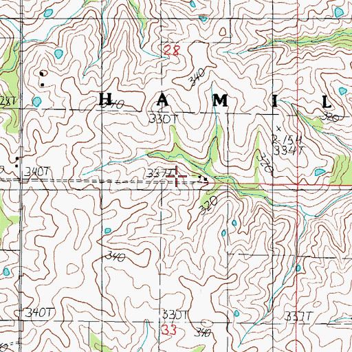 Topographic Map of Pleasant Hill School (historical), MO