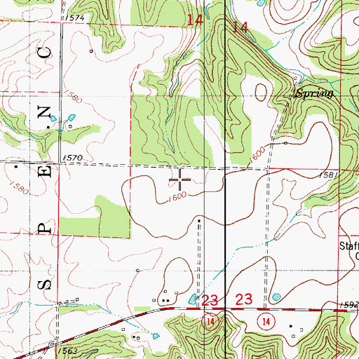 Topographic Map of Pleasant Hope School (historical), MO
