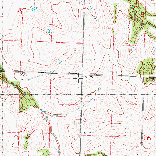 Topographic Map of Pleasant Mound School (historical), MO