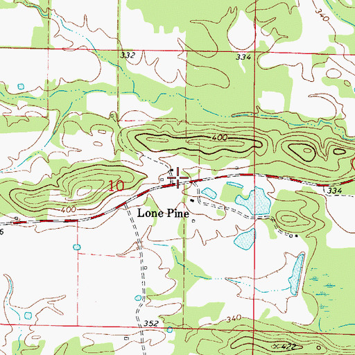 Topographic Map of Lone Pine, AR