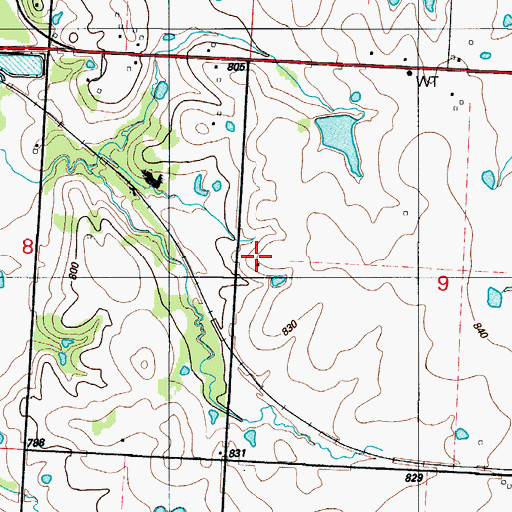 Topographic Map of Pleasant Ridge School (historical), MO