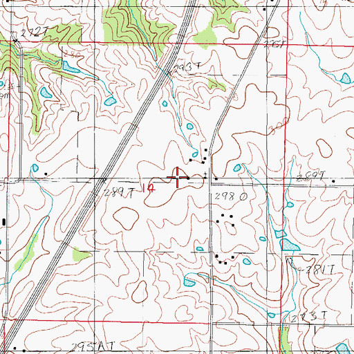Topographic Map of Pleasant Ridge School, MO