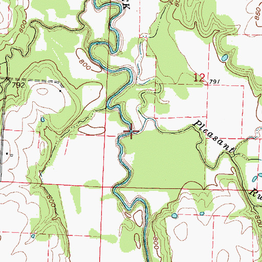 Topographic Map of Pleasant Run Creek, MO