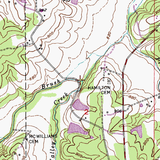 Topographic Map of Pleasant Valley Creek, MO