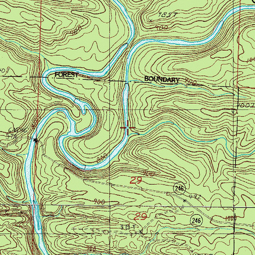 Topographic Map of Long Branch, AR