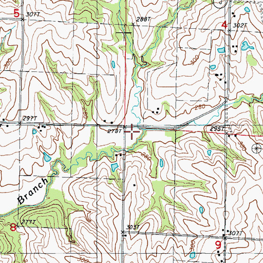 Topographic Map of Pleasant Valley School (historical), MO