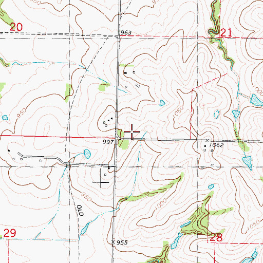 Topographic Map of Pleasant Valley School, MO