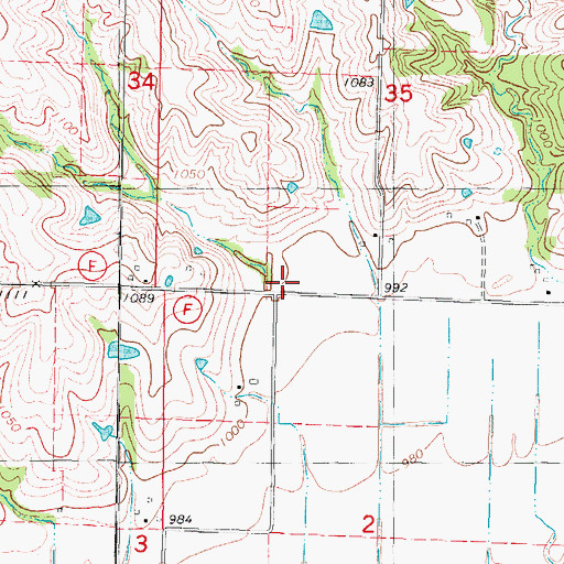 Topographic Map of Pleasant Valley School (historical), MO