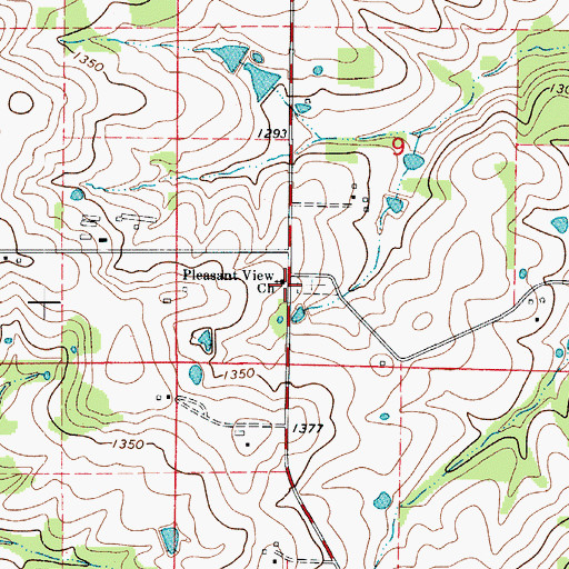 Topographic Map of Pleasant View Church, MO