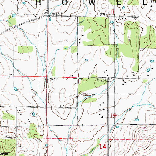 Topographic Map of Pleasant View School (historical), MO