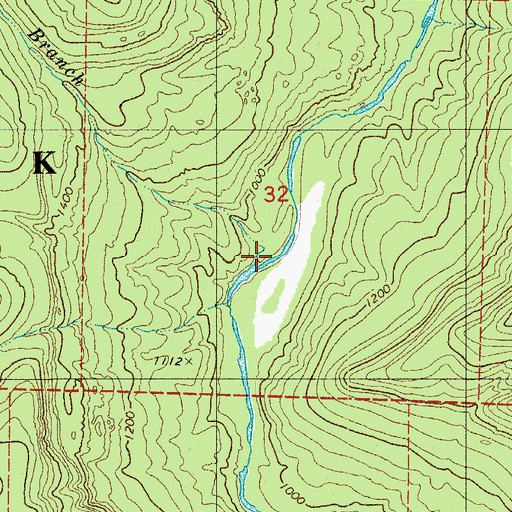 Topographic Map of Long Branch, AR