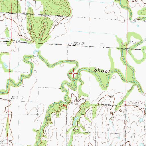 Topographic Map of Plum Creek, MO