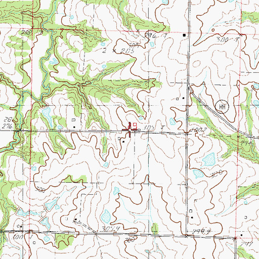 Topographic Map of Plum Creek School (historical), MO