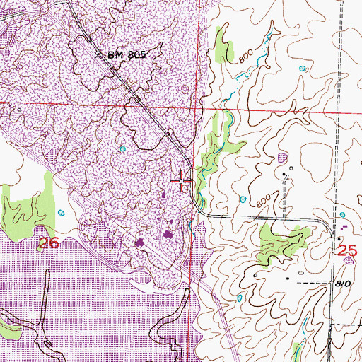 Topographic Map of Plum Grove School (historical), MO