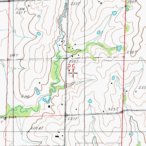 Topographic Map of Plum Grove School, MO