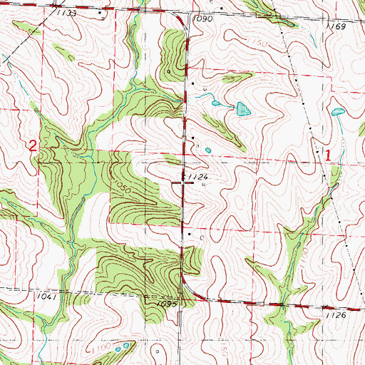 Topographic Map of Plum Grove School (historical), MO