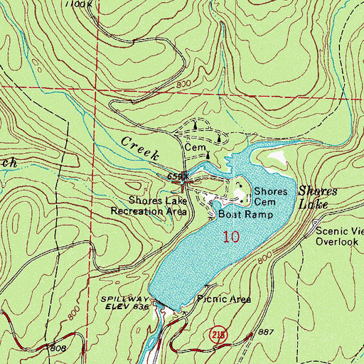 Topographic Map of Long Branch, AR
