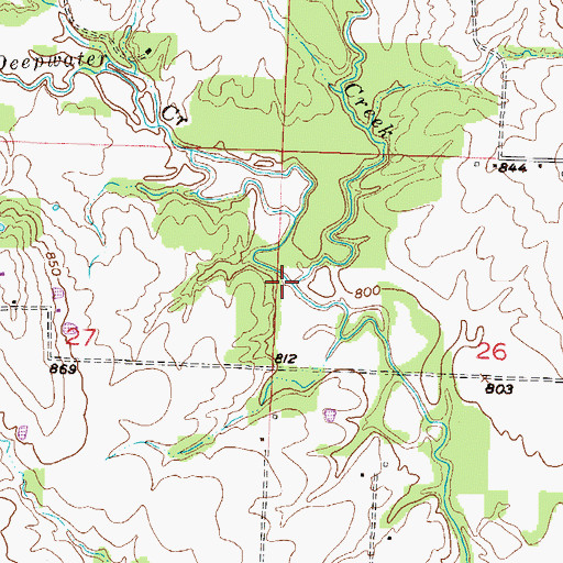 Topographic Map of Poage Creek, MO