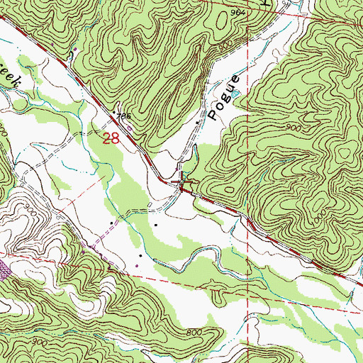 Topographic Map of Pogue Hollow, MO