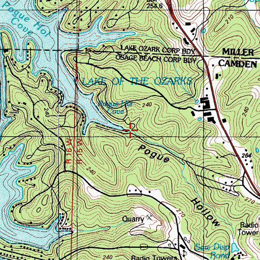 Topographic Map of Pogue Hollow, MO