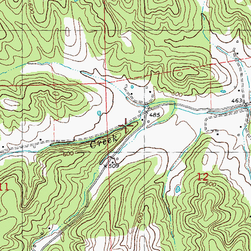 Topographic Map of Point Pleasant Church (historical), MO