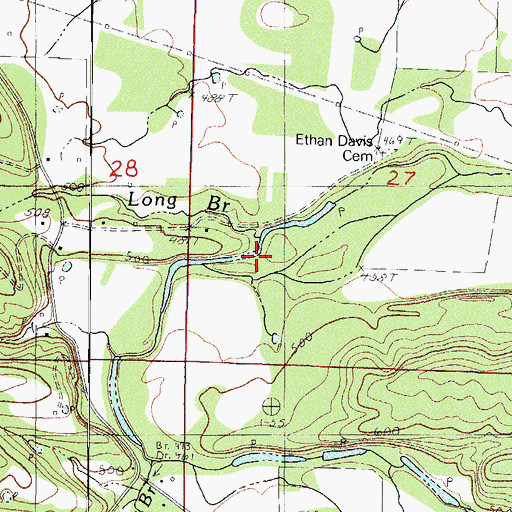 Topographic Map of Long Branch, AR