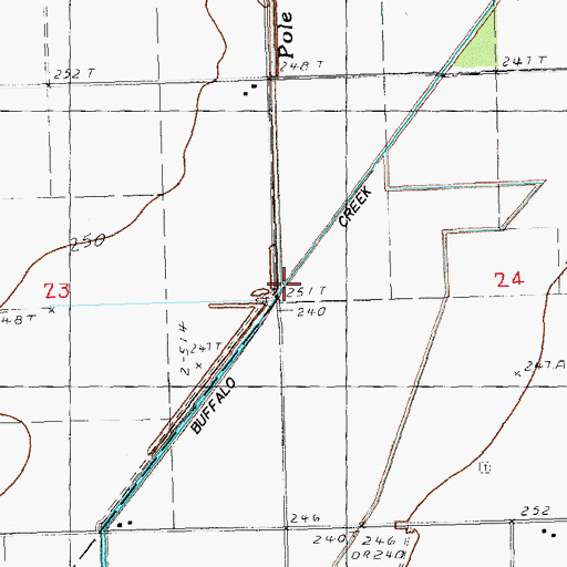 Topographic Map of Pole Cat Slough, MO