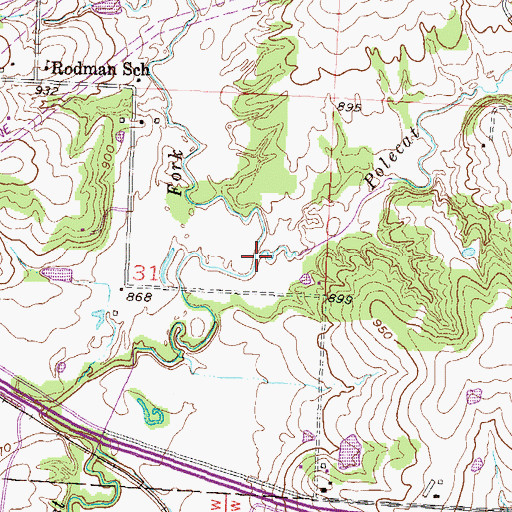 Topographic Map of Polecat Creek, MO
