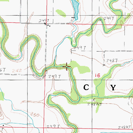 Topographic Map of Polecat Creek, MO
