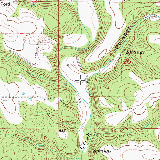 Topographic Map of Polepan Hollow, MO