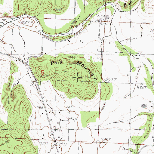 Topographic Map of Polk Mountain, MO