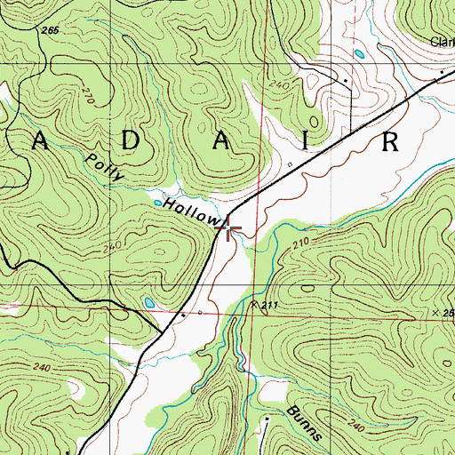 Topographic Map of Polly Hollow, MO