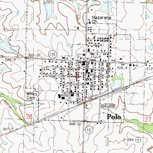 Topographic Map of Polo, MO