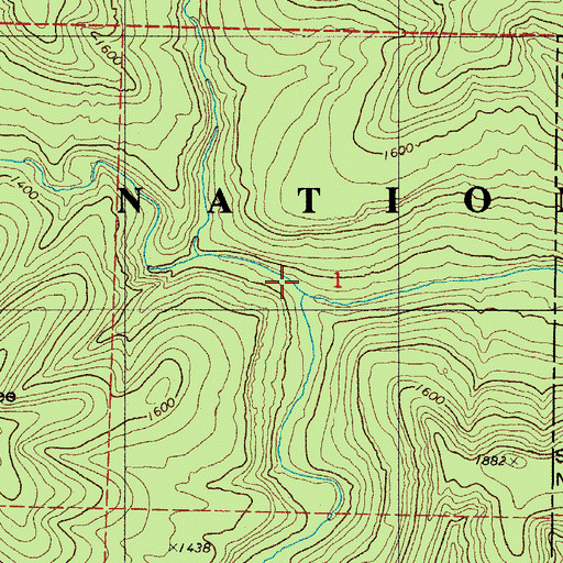 Topographic Map of Long Devils Fork, AR