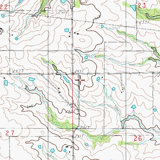 Topographic Map of Pond School (historical), MO