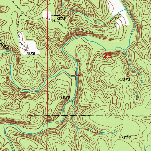 Topographic Map of Pond Spring Branch, MO