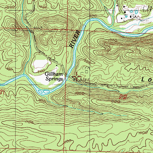 Topographic Map of Long Hollow, AR