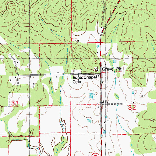 Topographic Map of Pope Chapel (historical), MO