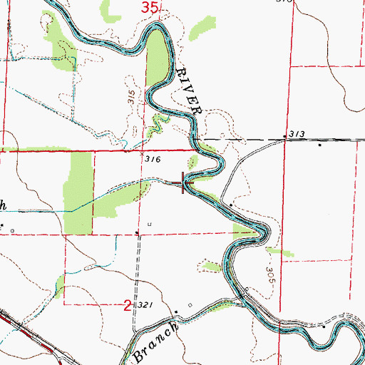 Topographic Map of Poplar Branch, MO