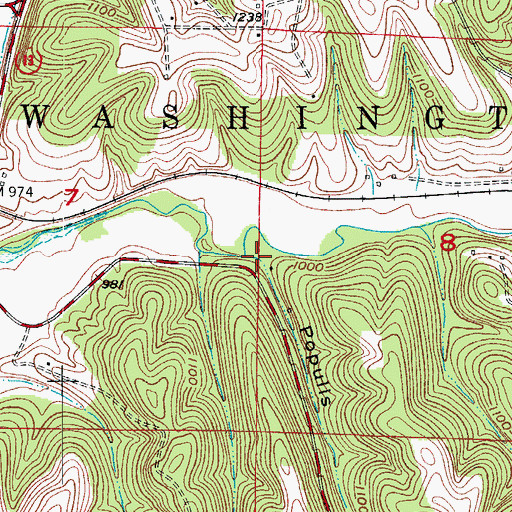 Topographic Map of Populis Hollow, MO