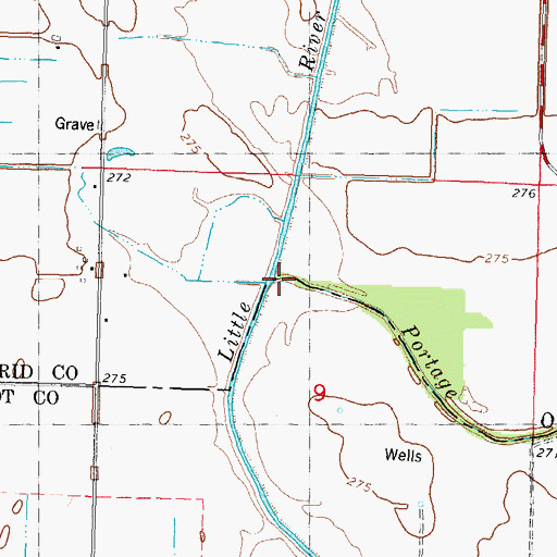 Topographic Map of Portage Open Bay, MO