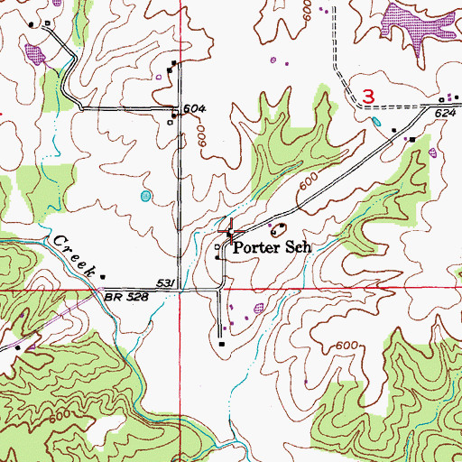 Topographic Map of Porter School, MO