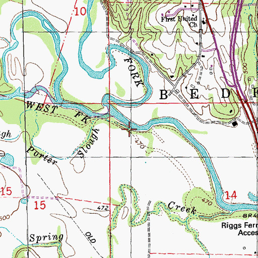 Topographic Map of Porter Slough, MO